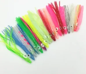 5 Units Squid Silicone Colors Different or Yellow Head Green