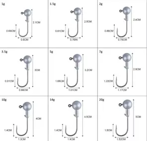 ג'יגהד 2-5 יחידות Jig heads