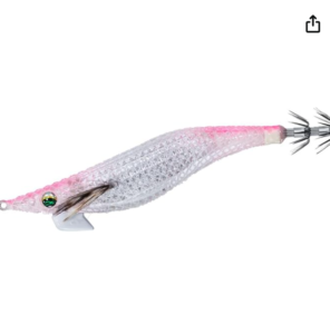 Daiwa Emeraldas Shine EGI squid jig lure in pink color for eging fishing