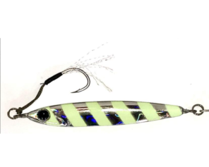Zeake R Sardine fast jig in green-silver stripes for saltwater fishing