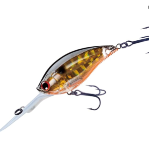 YO-ZURI deep crank floating lure in green-gold color for deep diving fishing